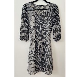 Express XS | Animal Print Chiffon Dress with Slip